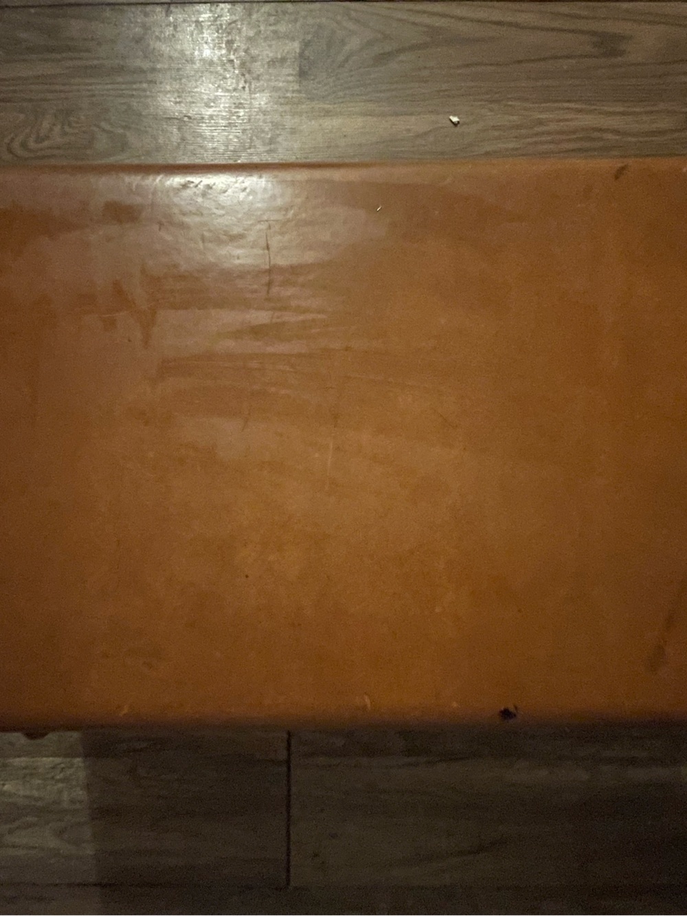 Vintage Leather samsonite Accent Bench in Tan - Home Accents